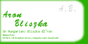 aron bliszka business card